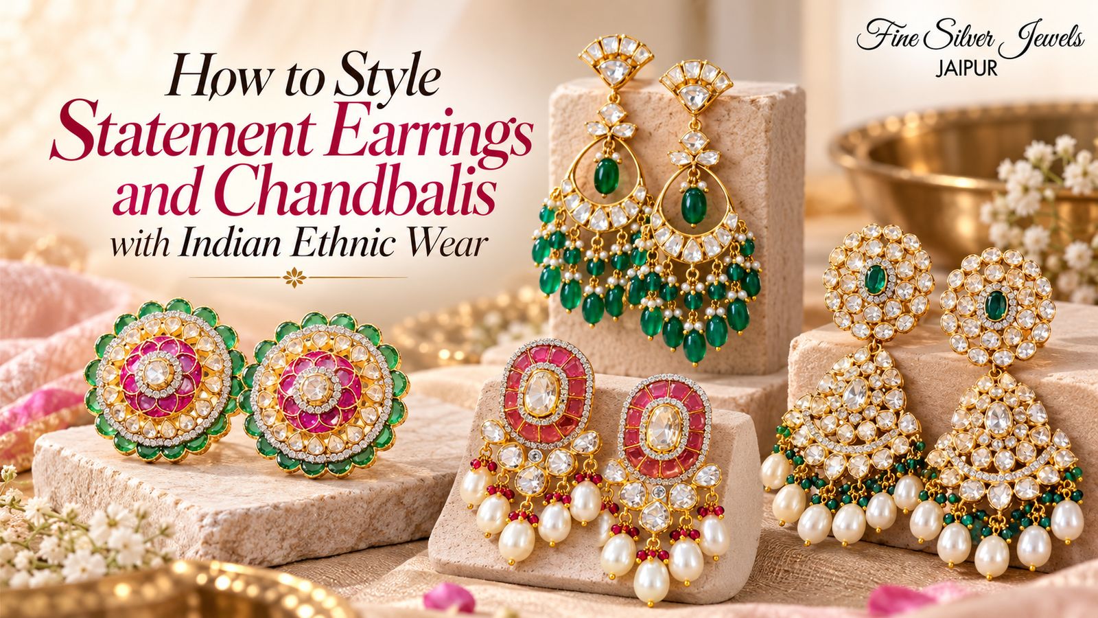 How to Style Statement Earrings and Chandbalis with Indian Ethnic Wear